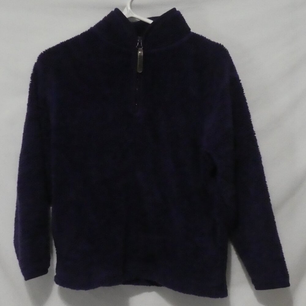 NORTHERN GETAWAY | 17.5 inch pit to pit measured | Purple Fleece 1/4 Zip Teddy